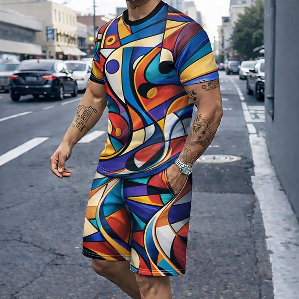 Men's 2pcs Tees Sets Summer To - Outdoor Sport Is 评论和价格