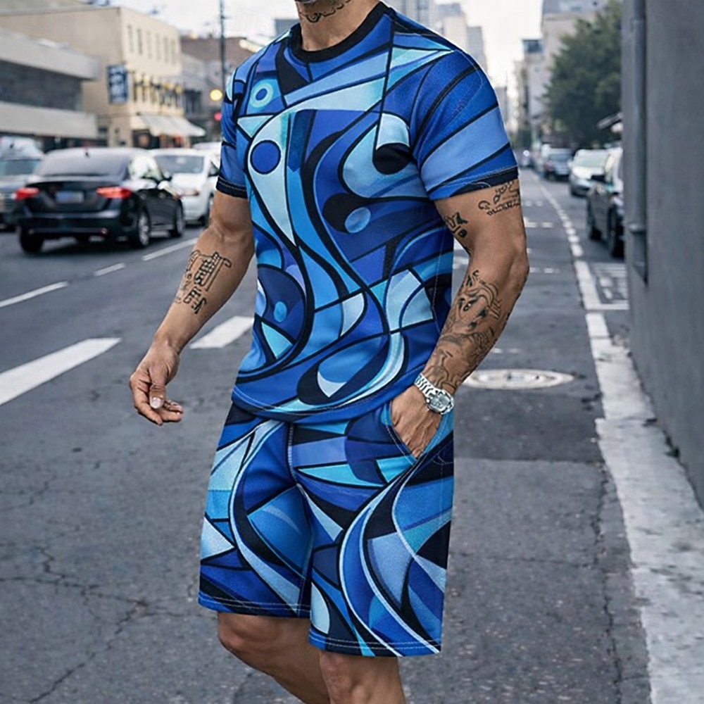 Men's 2pcs Tees Sets Summer To - Outdoor Sport Is 评论和价格